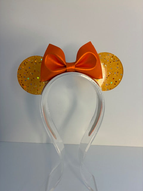 Orange Glitter Resin Ears, 2 1/2" Small.