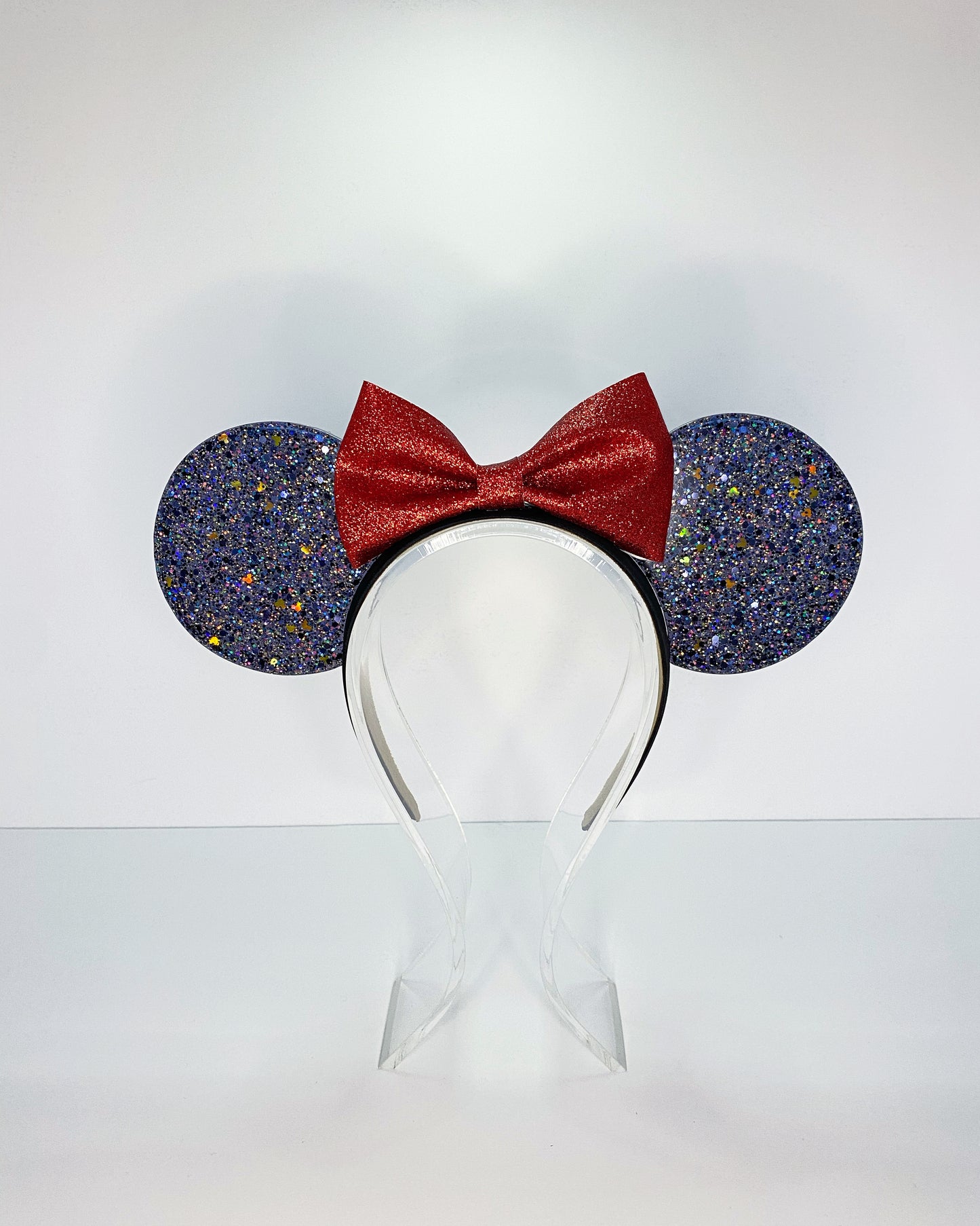 Classic Black Glitter Resin Ears