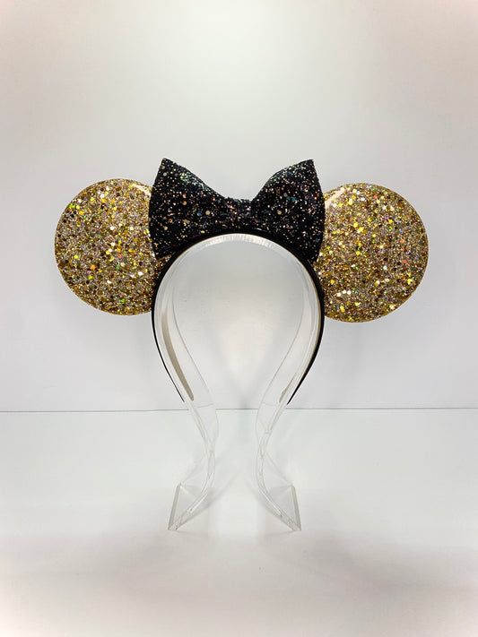 Gold Hologram Glitter Resin Ears