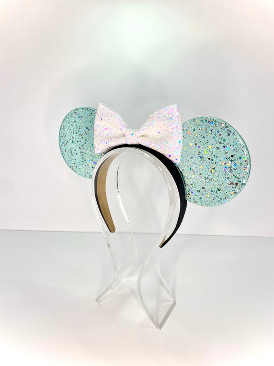 Tiffany Blue Glitter Resin Ears