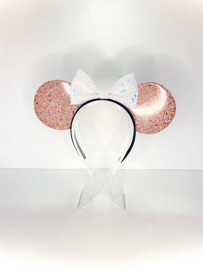 Rose Gold Glitter Resin Ears