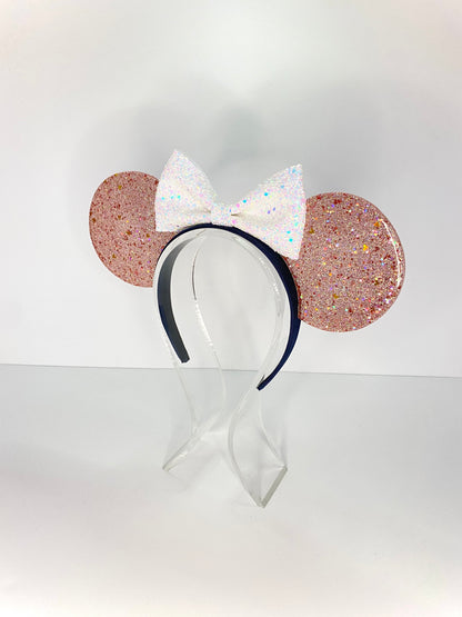 Rose Gold Glitter Resin Ears