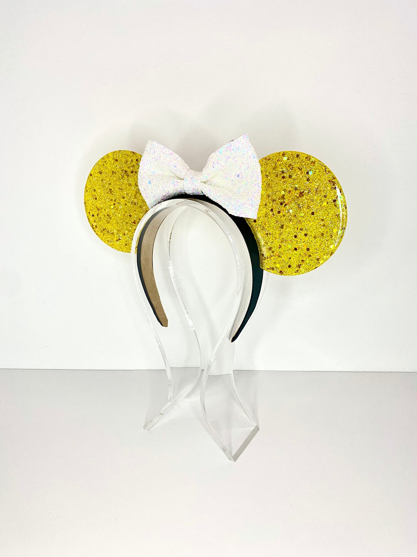 Yellow Glitter Resin Ears