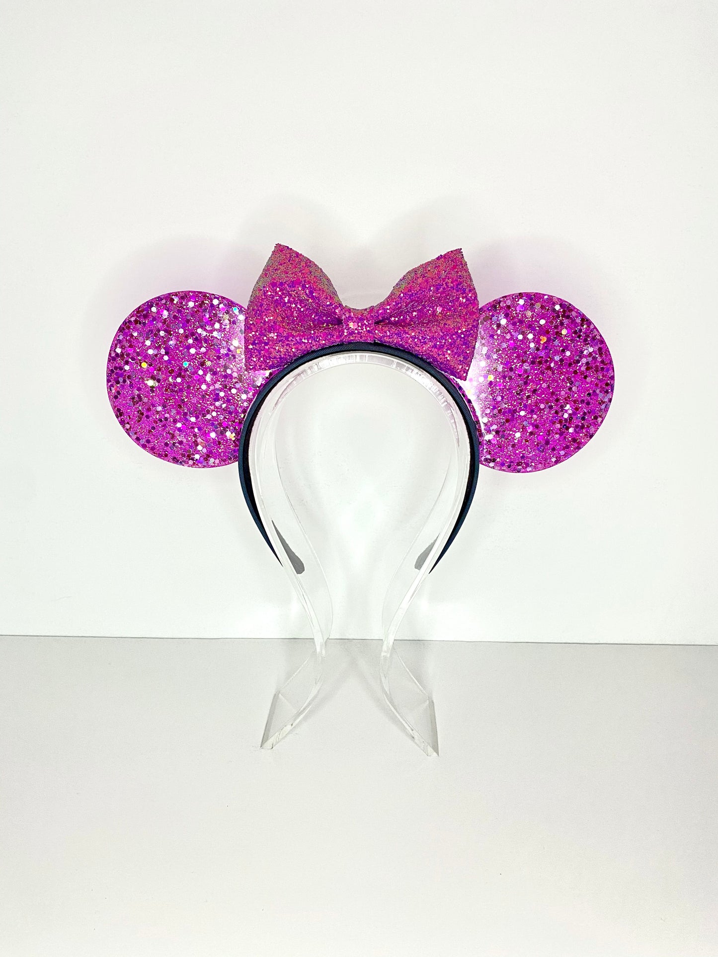 Monochrome Purple Glitter Resin Ears