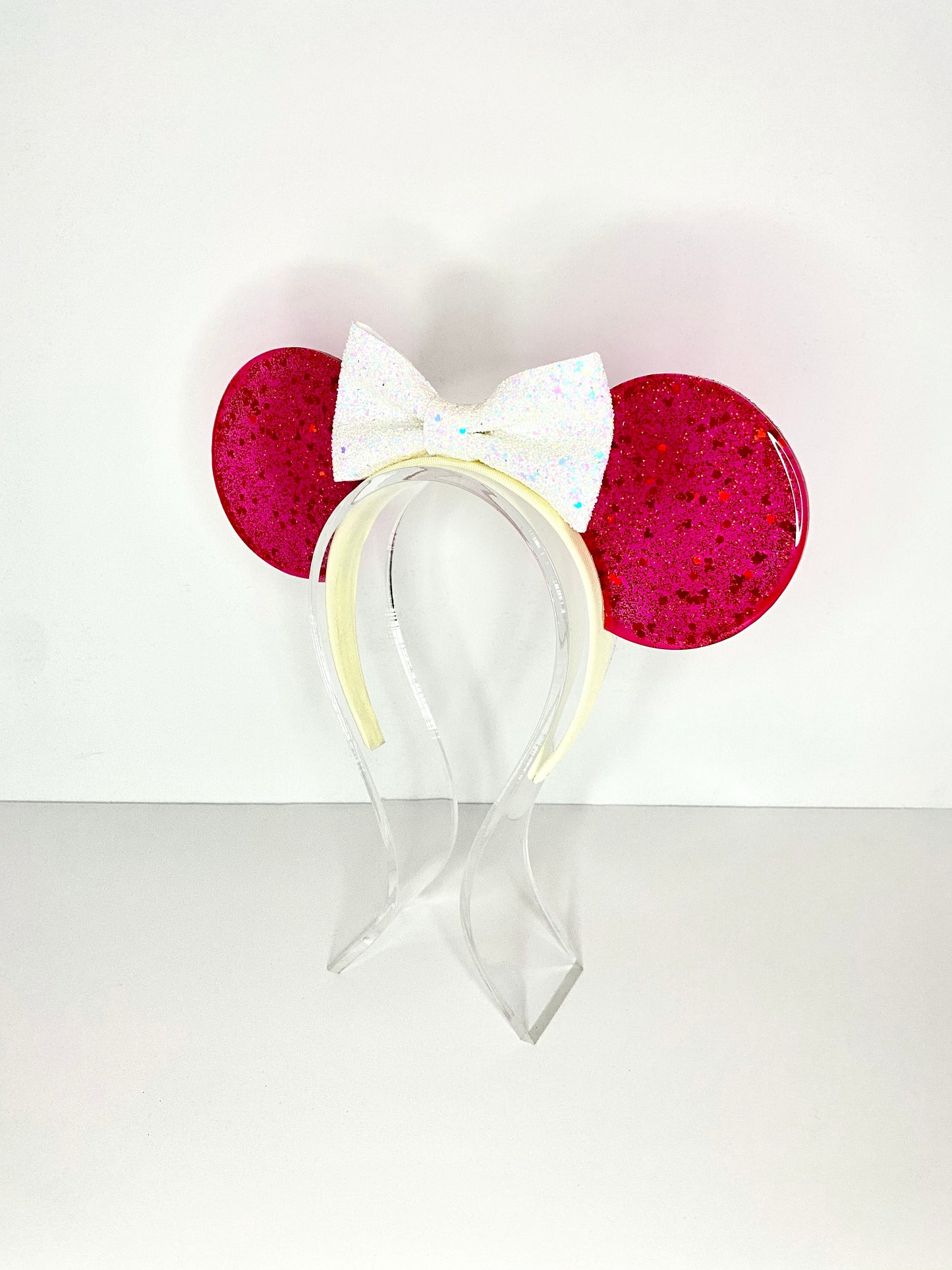 Berry Red Glitter Resin Ears