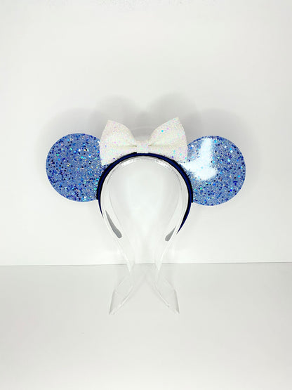 Light Blue Glitter Resin Ears