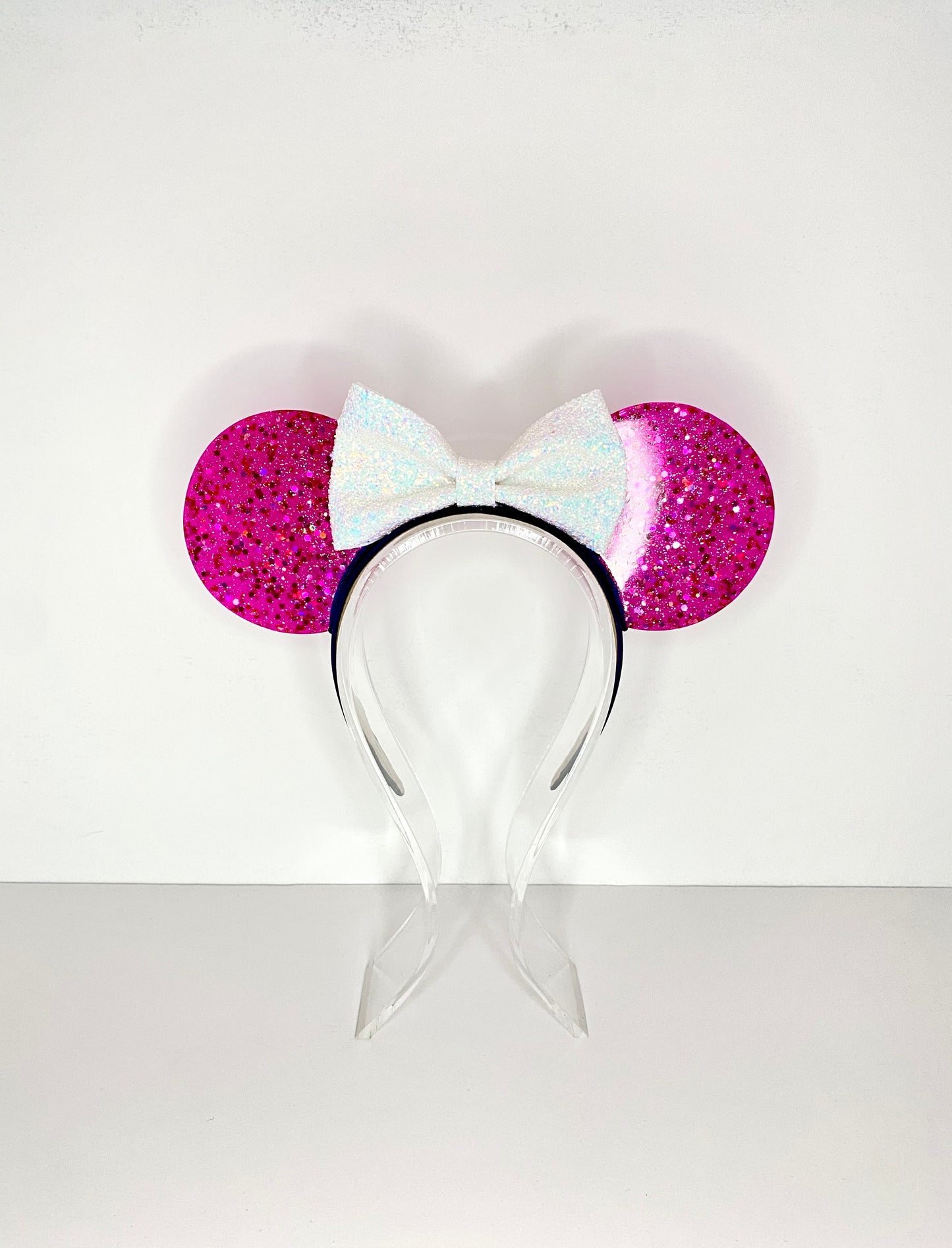 Hot Pink Glitter Resin  Ears