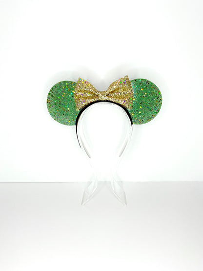 Forest Green Glitter Resin Ears