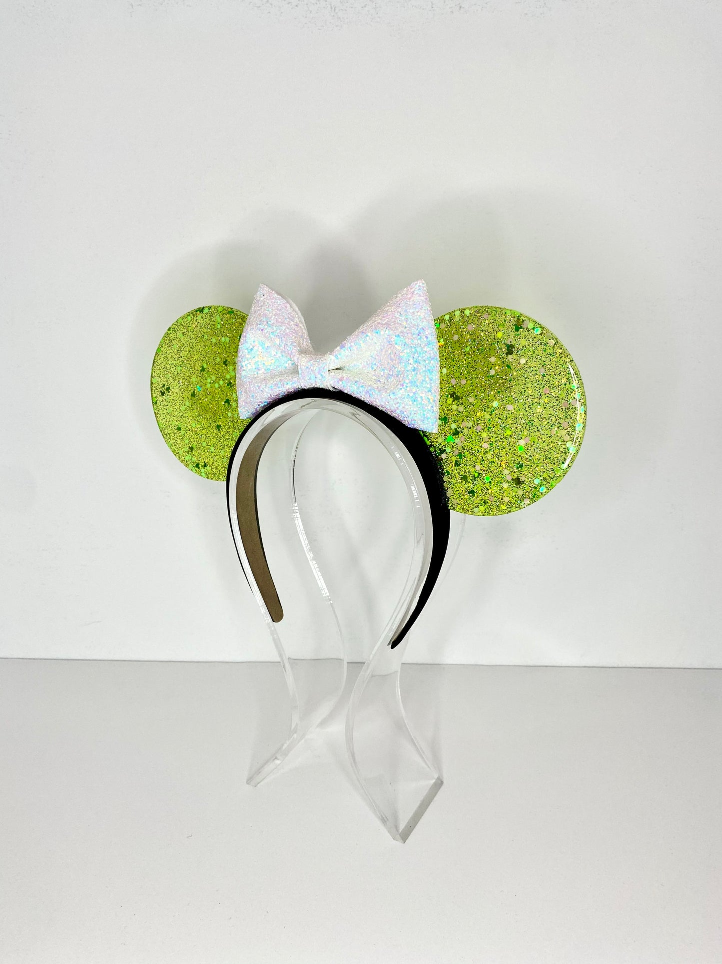 Lime Glitter Resin Ears