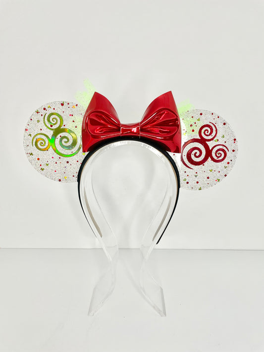 Christmas Swirly Holographic Mouse Resin Ears