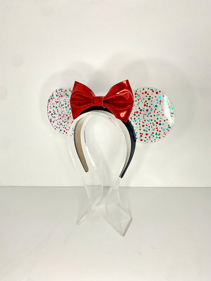 Christmas Confetti Resin Ears