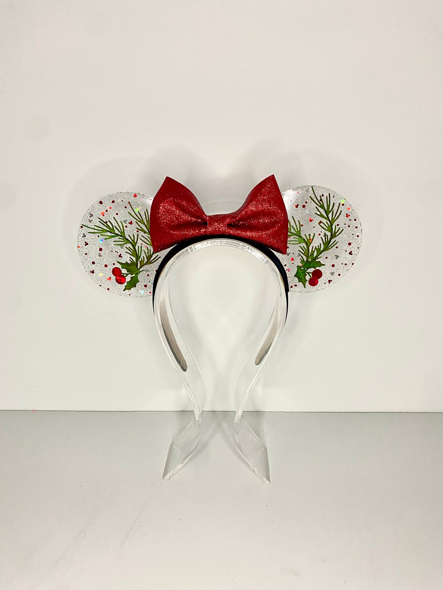 Holly Glitter Resin Ears