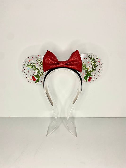 Holly Glitter Resin Ears