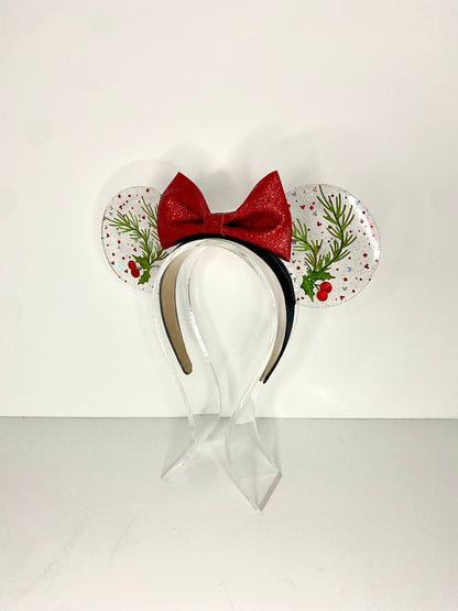 Holly Glitter Resin Ears