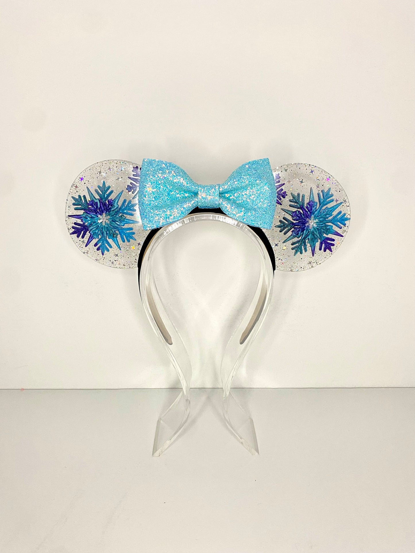 Metallic Snowflake Resin Ears