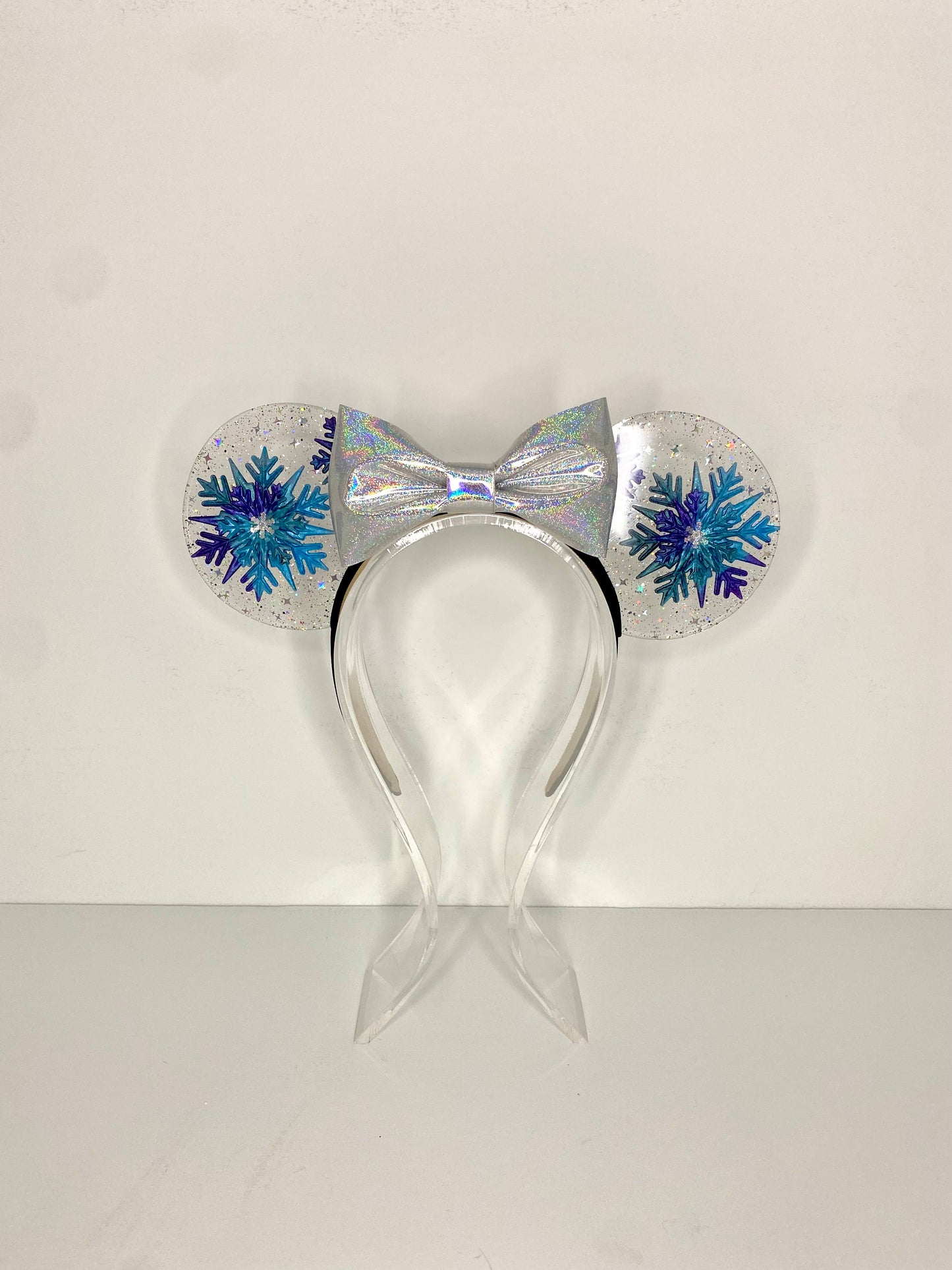 Metallic Snowflake Resin Ears