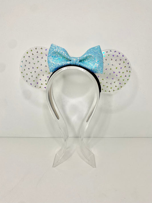 Baby Blue Confetti Resin Ears